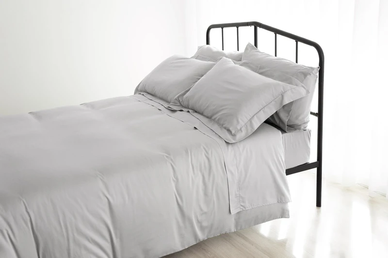 Catherine Lansfield Fantasy Sateen Ice Grey Bed Sheet Set 180-260 x 280 cm + 2 Pillows 50 x 110 cm