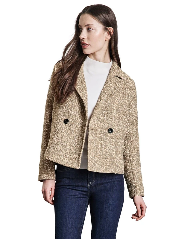 Street One Women's A212466 bouclé Jacket, Honey Sand, 16