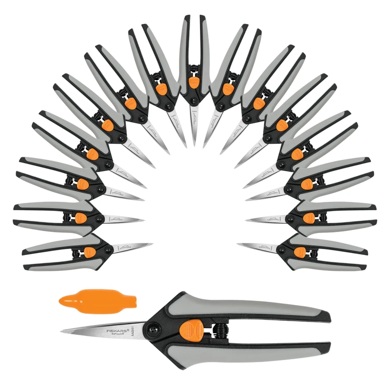 Fiskars 15 Piece Micro Tip Pruner Set Precision Stainless Steel Blades Soft Grip Handles for Cutting and Shaping Small Plants