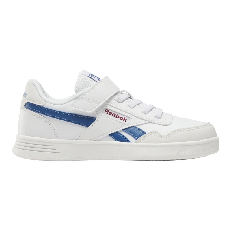Reebok Court Advance Elastic Lace & Top Strap Trainers, White/Retrored/Twilight Blue, 27.5 EU / 10.5 UK, White Retrored Twilight Blue, 9/10 UK Child