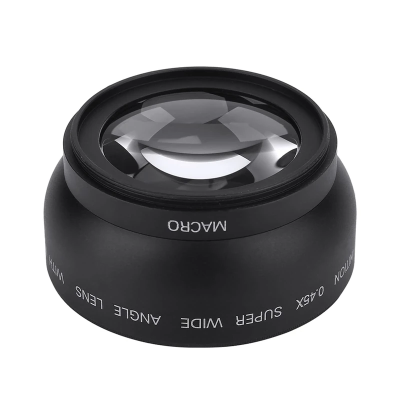 52mm 0.45X Wide Angle Universal Conversion Lens, Sturdy Metal Shell Premium Optical Glass, Professional Optical Glass Camera Close Up Lens for DSLRs and Digital Cameras