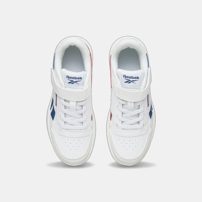 Reebok Unisex Children's Court Advance Elastic Lace & Top Strap Trainers, White Retrored Twilight Blue, 9.5 UK Child