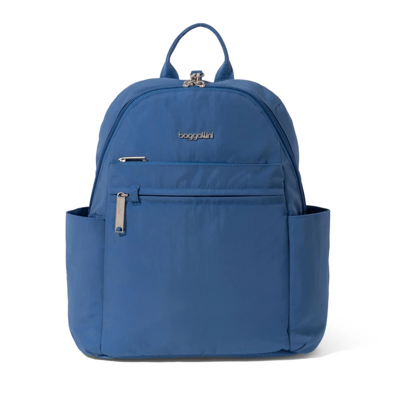 Baggallini Women's Securtex Anti-Theft Vacation Travel Backpack 10x13 Slash-Resistant Nylon Daypack W/Locking Zippers & RFID Protection Shoulder-Handbags, Lapis, One Size