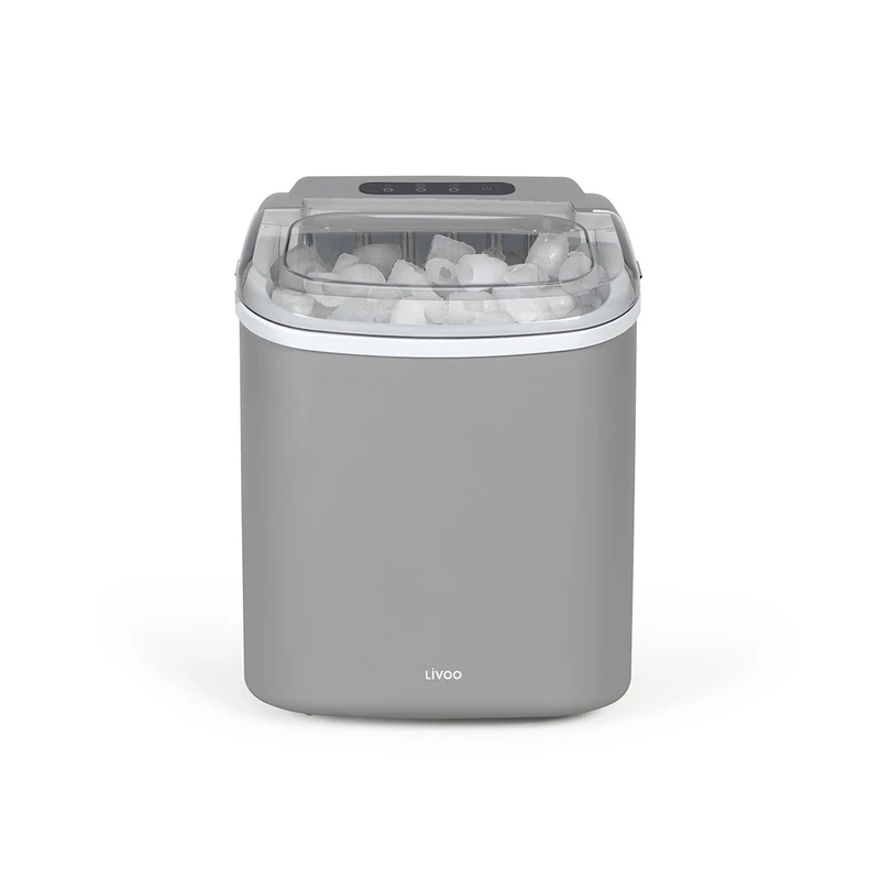 Livoo DOM484G Ice Maker - Capacity 12kg/Day, Medium Size, 9 Cubes in 6-13 min, 1.2L Tank, 600g Capacity, Indicator, Self Cleaning