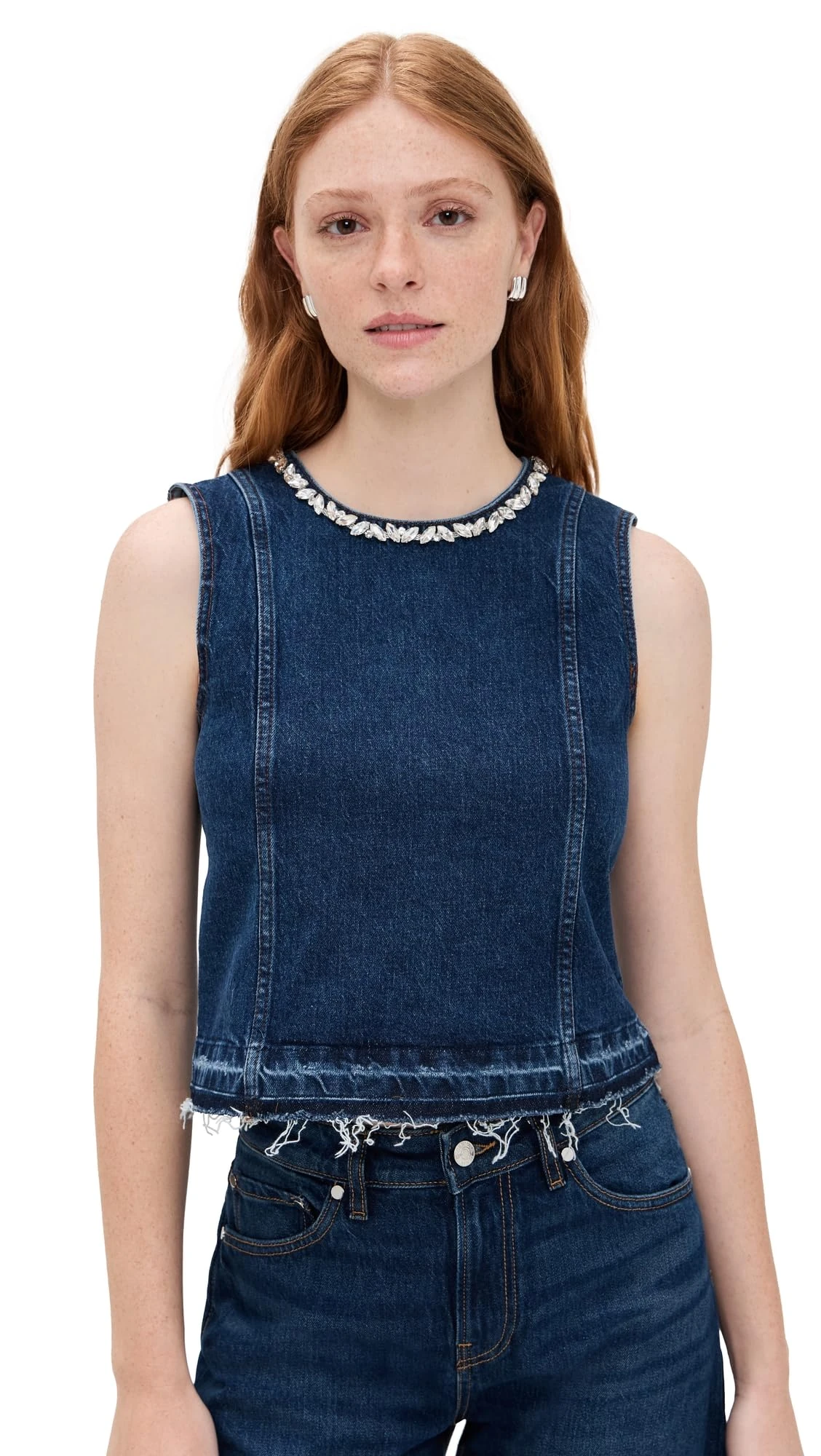 BAUM UND PFERDGARTEN Women's Medine Top, Dark Blue Denim, 6