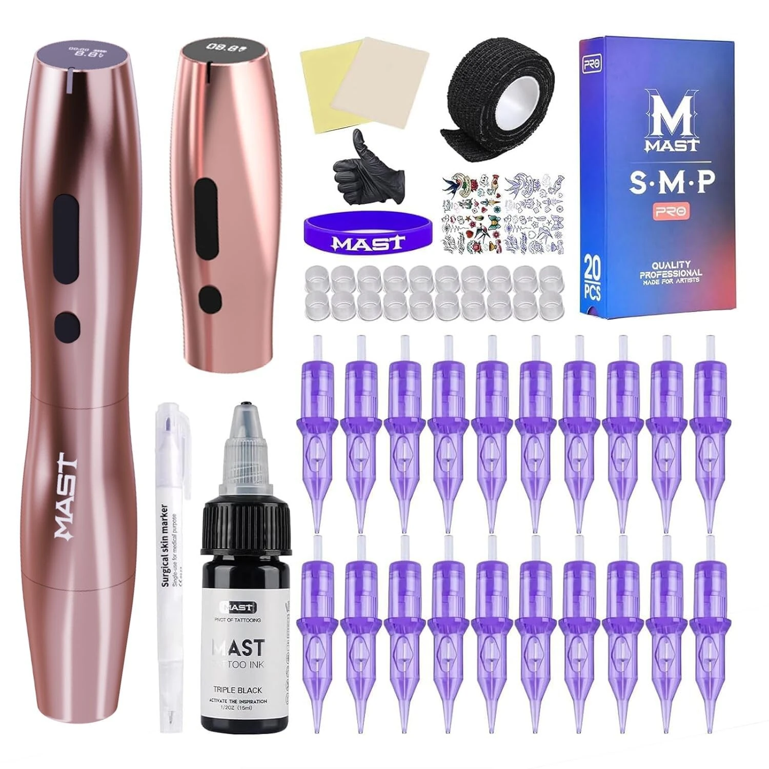 Mast P20 Wireless Tattoo Pen Maschine Rotary Tattoo Maschine Pen 2.5mm Stroke for Eyebrow Eyeliner Lip (new kit)