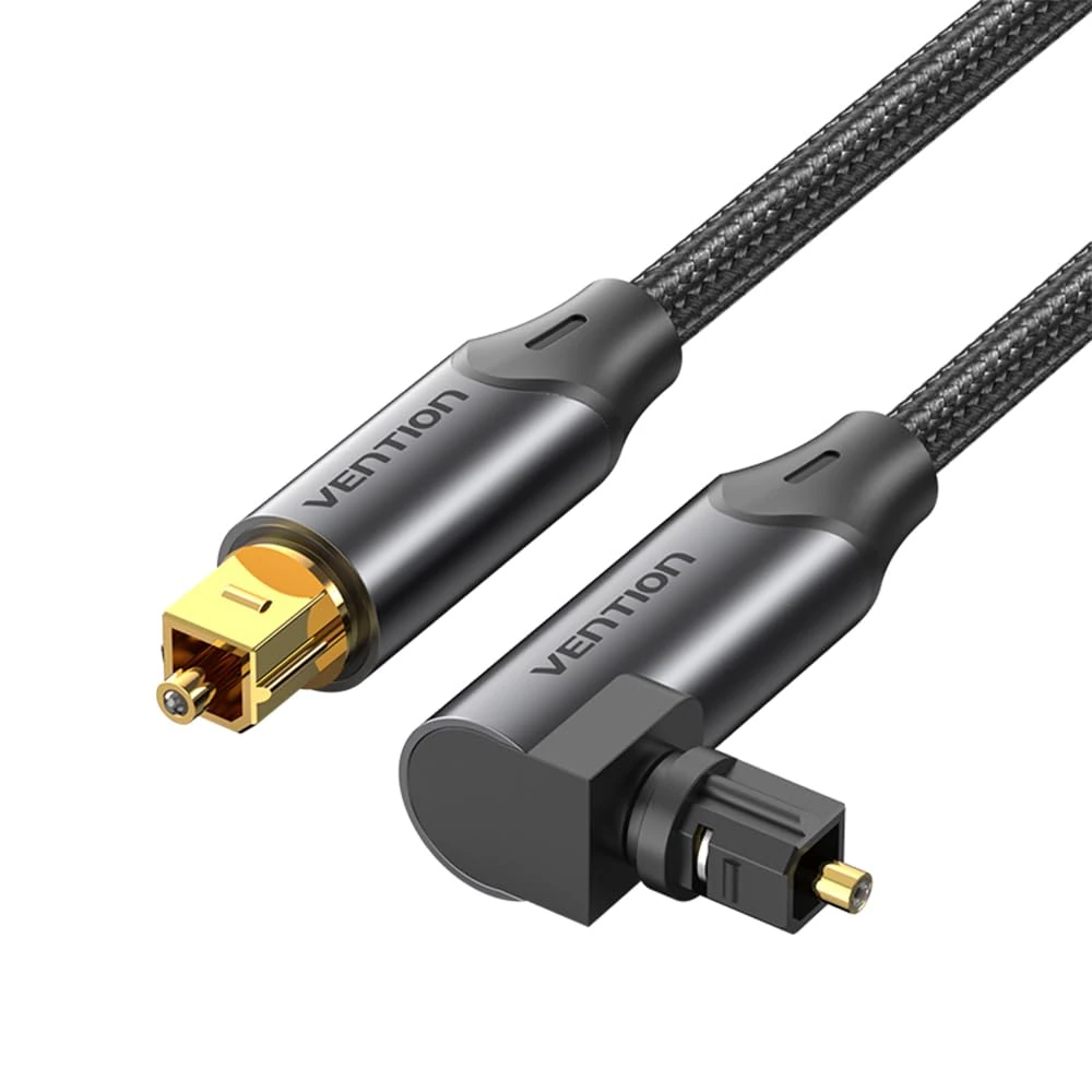 VENTION Optical Audio Cable Right Angle Digital Optical Audio Cable Toslink Digital Cable for Soundbar and TV, Gold-Plated, S/PDIF, PS4, Xbox, Stereo System(1M/3.28 ft)