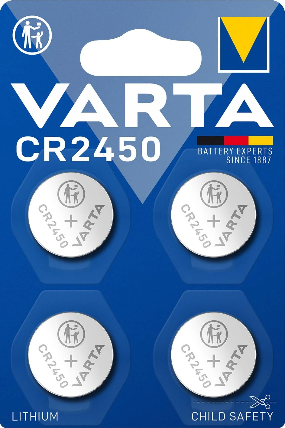 Varta Button Battery CR 2450 3 V 4 Pieces Varta Lithium Coin CR2450 Blister 4