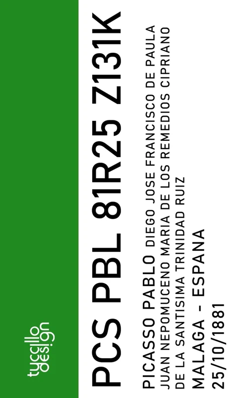 CODICE FISCALE PABLO PICASSO: agenda bianca