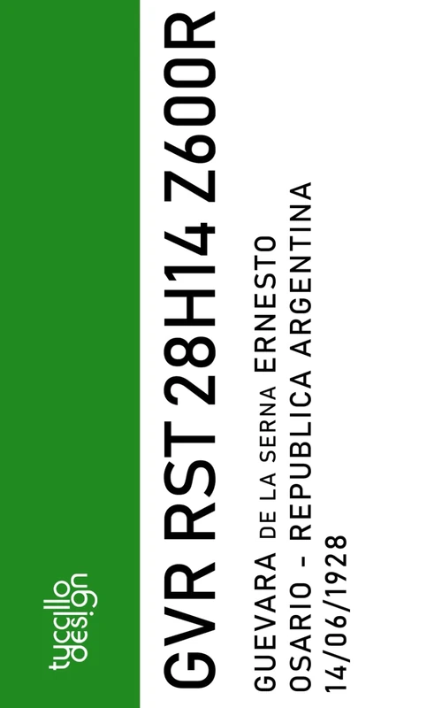 CODICE FISCALE ERNESTO CHE GUEVARA: agenda bianca