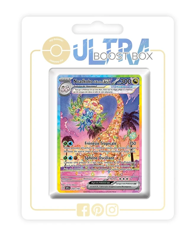 Noadkoko d'Alola ex (Alolan Exeggutor ex) 242/191 Tera Alternative Shiny Pokémon Gallery - my-booster X Écarlate et Violet 8 - Étincelles Déferlantes Box of 10 Pokemon French Cards