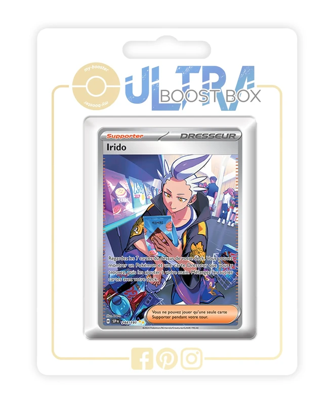 Irido (Drayton) 244/191 Alternative Shiny Pokémon Gallery Trainer - my-booster X Écarlate et Violet 8 - Étincelles Déferlantes Box of 10 Pokemon French Cards