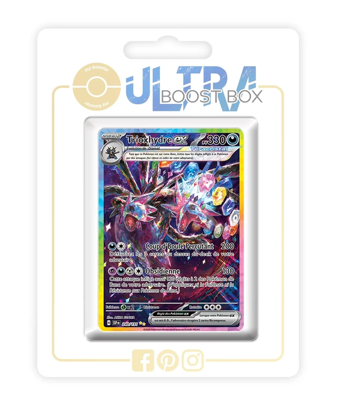 Trioxhydre ex (Hydreigon ex) 240/191 Tera Alternative Shiny Pokémon Gallery - my-booster X Écarlate et Violet 8 - Étincelles Déferlantes Box of 10 Pokemon French Cards