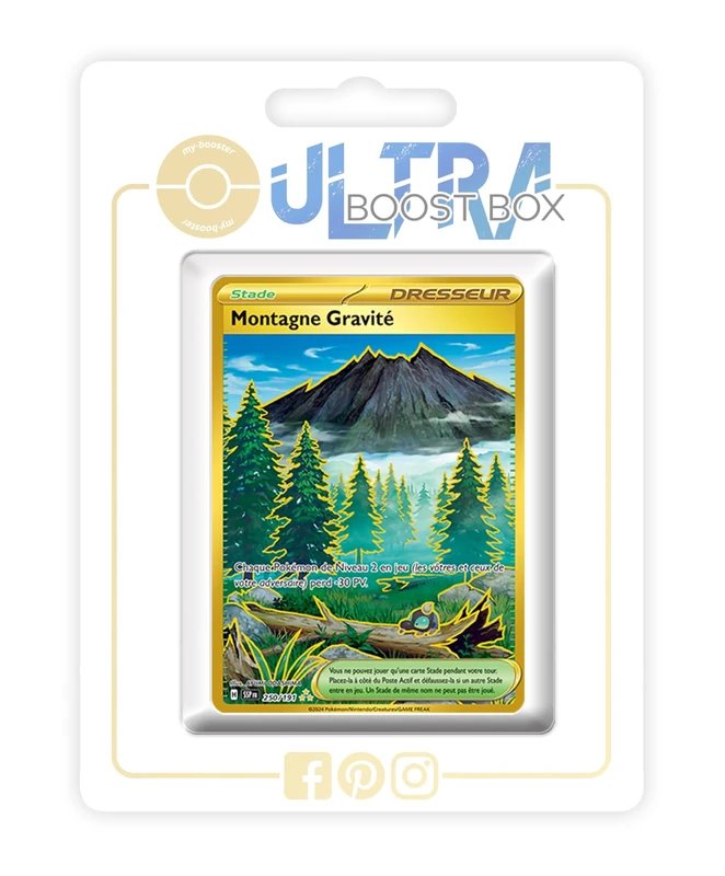 Montagne Gravité (Gravity Mountain) 250/191 Shiny Gold Trainer - my-booster X Écarlate et Violet 8 - Étincelles Déferlantes Box of 10 Pokemon French Cards