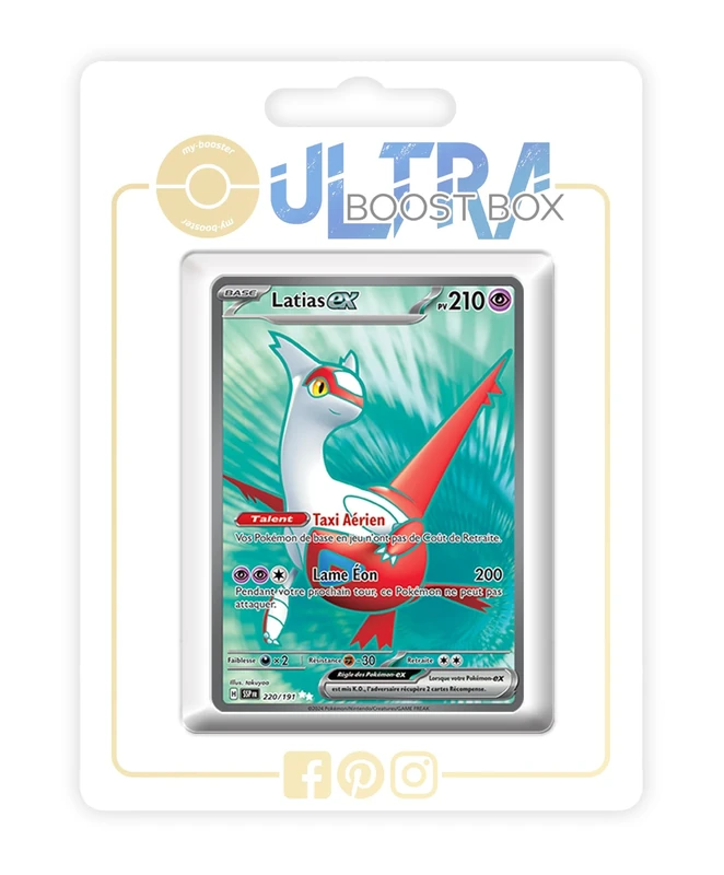 Latias ex 220/191 Shiny Full Art - my-booster X Écarlate et Violet 8 - Étincelles Déferlantes Box of 10 Pokemon French Cards