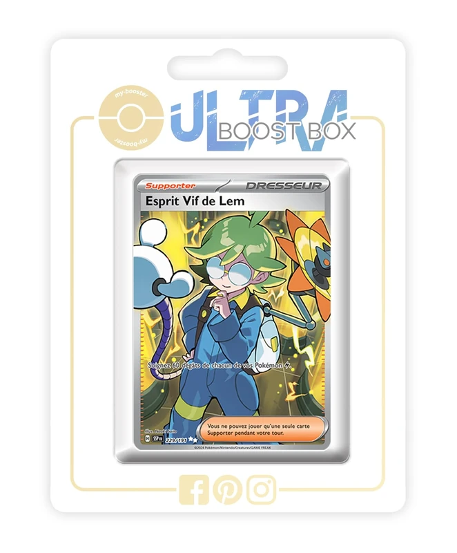 Esprit VIF de Lem (Clemont's Quick Wit) 229/191 Shiny Full Art Trainer - my-booster X Écarlate et Violet 8 - Étincelles Déferlantes Box of 10 Pokemon French Cards