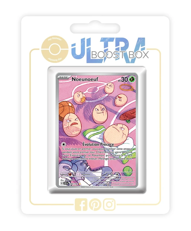 Noeunoeuf (Exeggcute) 192/191 Alternative Shiny Pokémon Gallery - my-booster X Écarlate et Violet 8 - Étincelles Déferlantes Box of 10 Pokemon French Cards