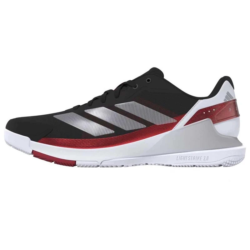 adidas Men's Crazyquick Padel Shoes, Cblack Silvmt Lucred, 6.5 UK