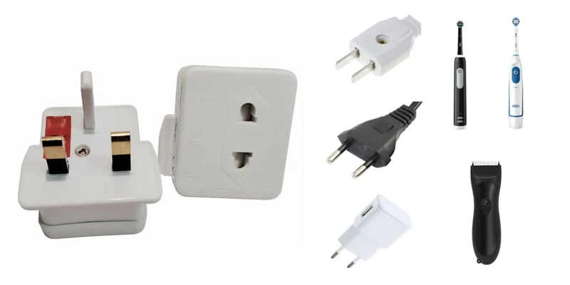2 Pin to 3 Pin UK Plug Charger Converter Adaptor – UK Shaver Socket for Razor, Toothbrush, and Bathroom Charger – UK Electric Plug Two to Three Pin Socket Converter, White (2 Pack)