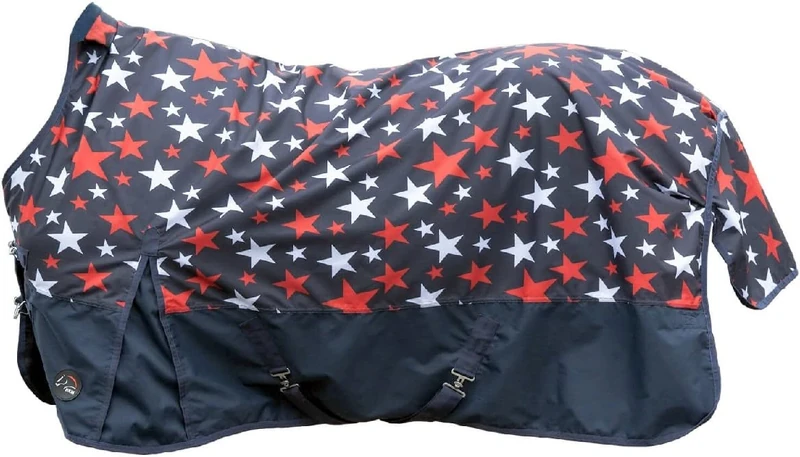 HKM Norwich- 600D, light lining Highneck rug Blue With Stars Design 7'3