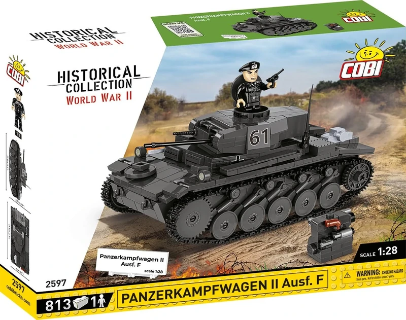 COBI 2597 Panzerkampwagen II Ausf.F HC WWII 1:28 Brick Model