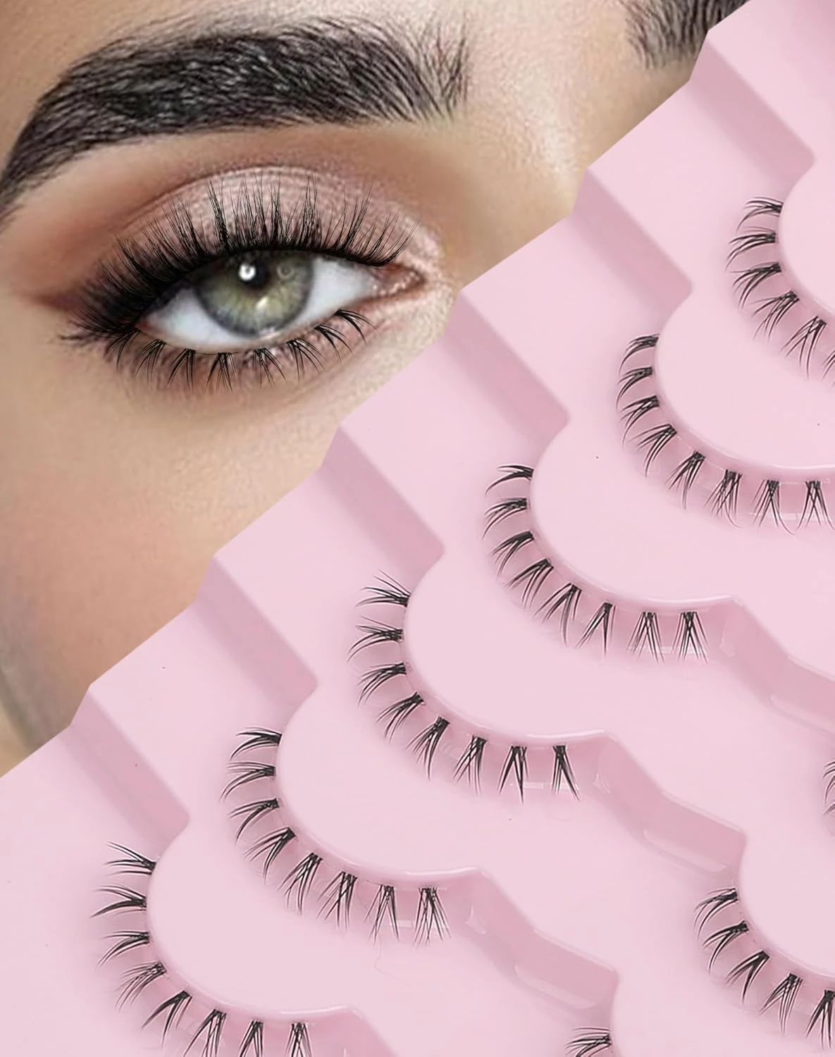 Onlyall Bottom Lashes Bottom Eyelashes False Lower Lashes Fake Bottom Eyelashes 7 Pairs Bottom-R-3