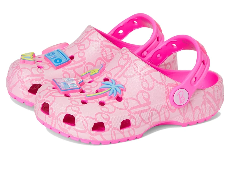 Crocs Unisex Kids Clog,Mattel Pink Barbie Classic Clog T,Multi,4 UK Child