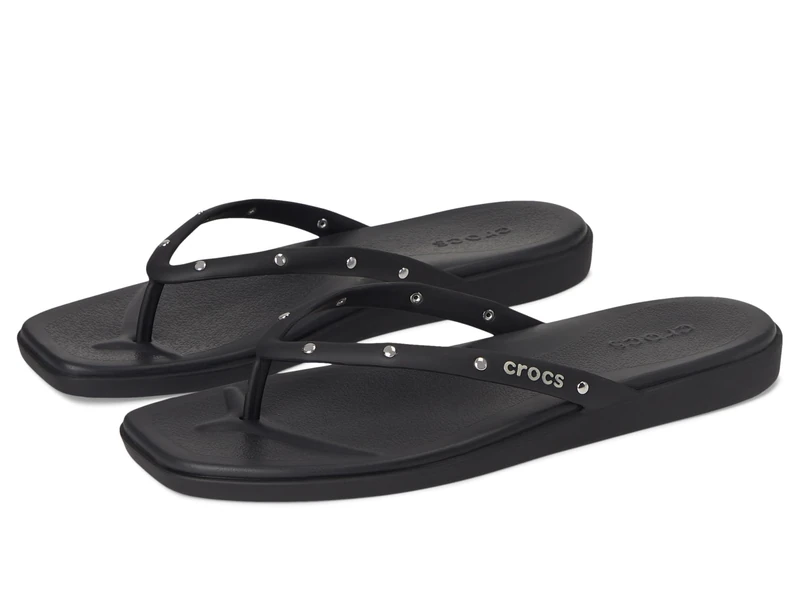 Crocs Women Flip,Miami Studded Flip,Black,5 UK Women