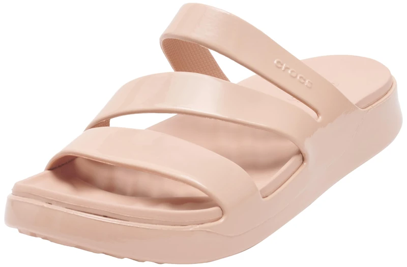 Crocs Women Slide,Getaway Patent Strappy,Pink Caramel,8 UK Women