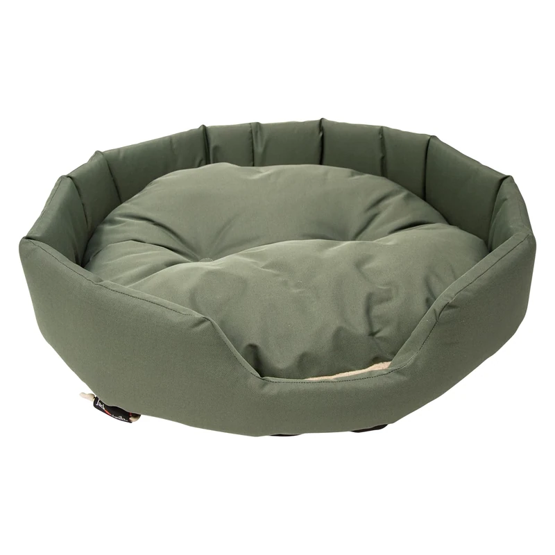 JACK AND VANILLA, Ergonomic Pet Bed, Memory Foam Padding, Durable Water Resistant Fabric, Modern Design, Medium, Green