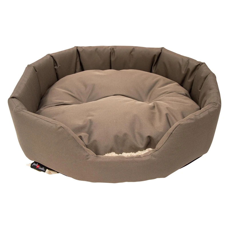 JACK AND VANILLA, Ergonomic Dog and Cat Bed, Comfortable Padding, Modern Design, Easy to Clean, Large, Chic Brown, for All Breeds