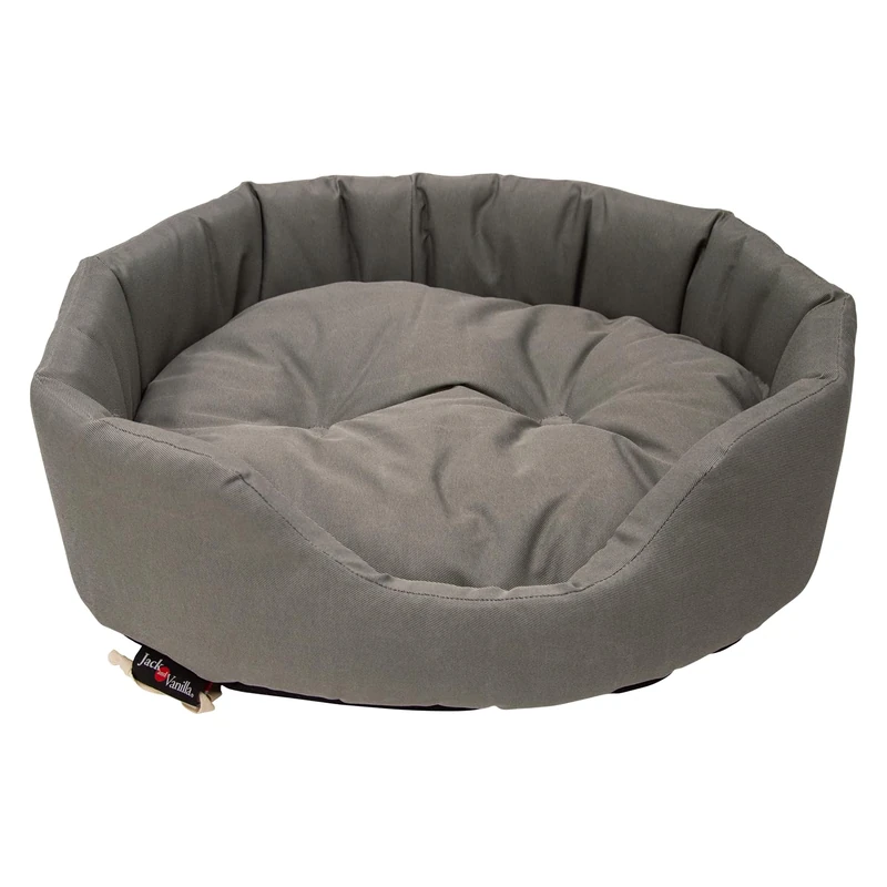 JACK AND VANILLA, Comfortable Bed for Dogs and Cats, Stylish Design in Grey, Thick Padding, Washable Cover, Large, Ideal for Restful Sleep
