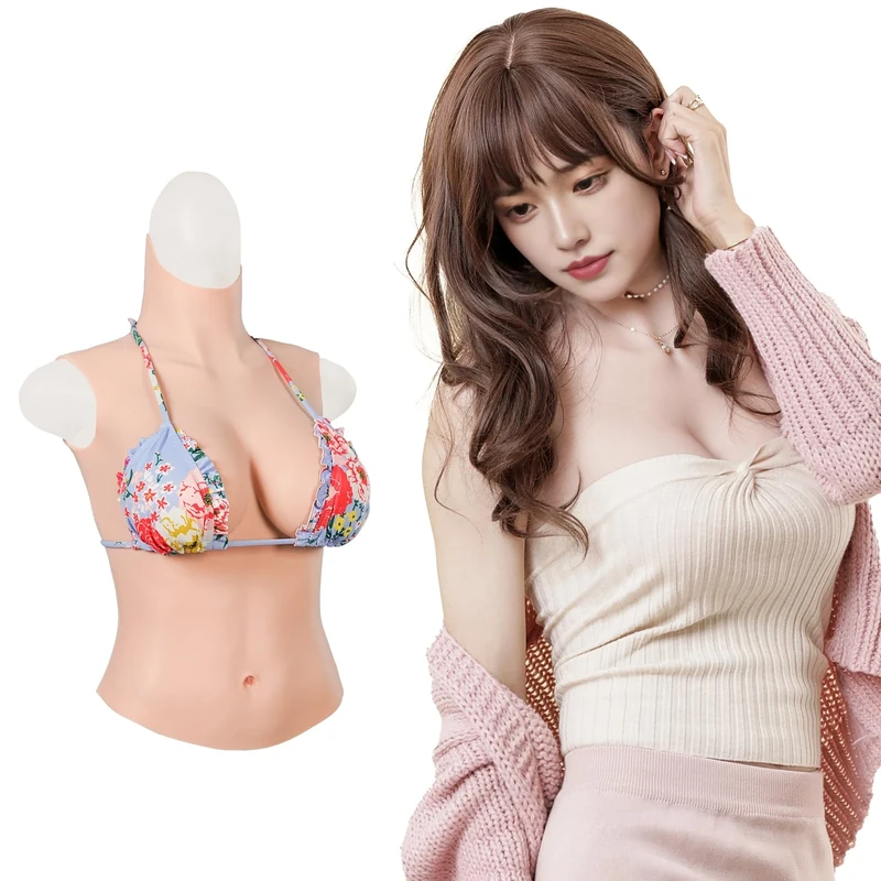 Minaky Silicone Breast Form Atificial Halfbody Breastplate Mastectomy Prosthesis Crossdresser Transgender Cosplay Costume 4G