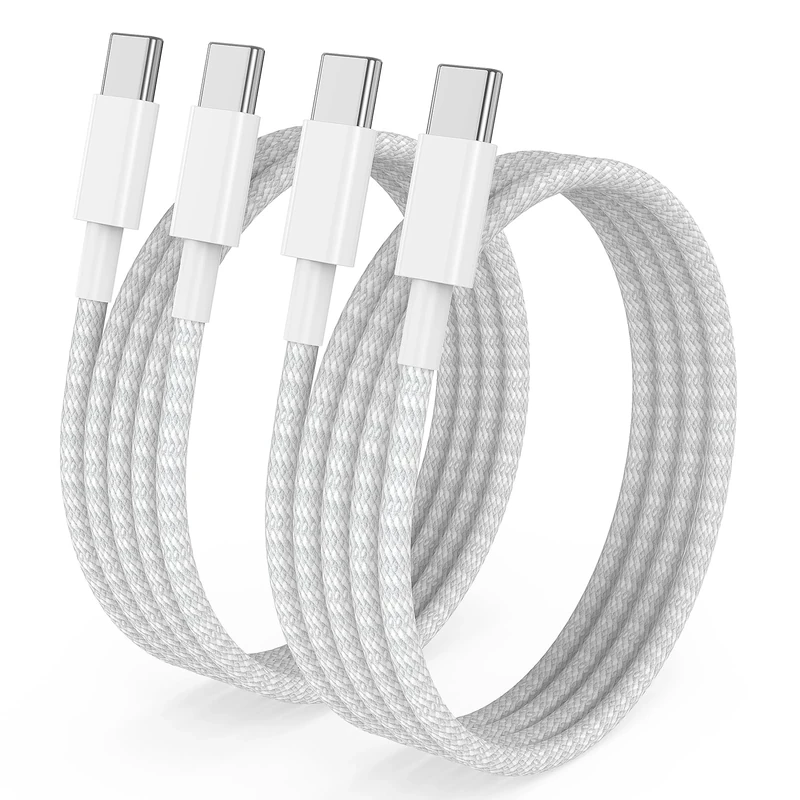 USB C to USB C Charger Cable 2m, 2Pack 60W Apple Type C Cable Lead Long Fast Charging for iPhone 16/16 Pro/15 Pro Max/15 Plus, MacBook Pro 2021/2020, iPad Pro 12.9/11 inch/Mini/Air 5/4, Samsung, Pixel
