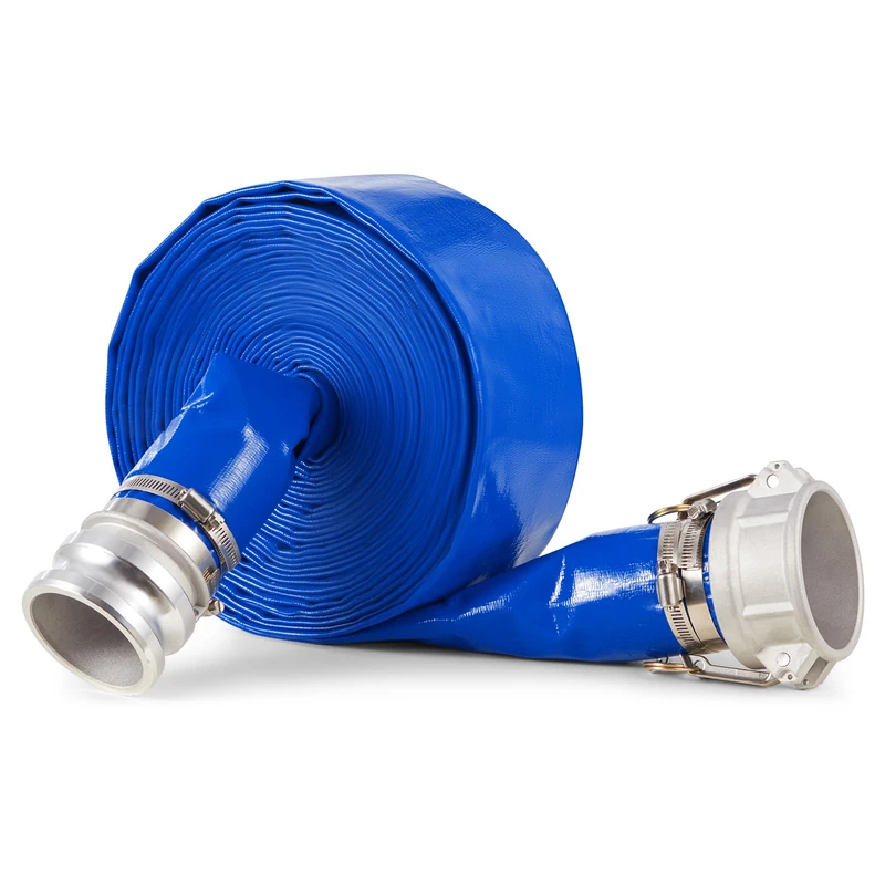 VEVOR 3 in x 50 ft Backwash Hose Kit - Blue PVC with Clamps
