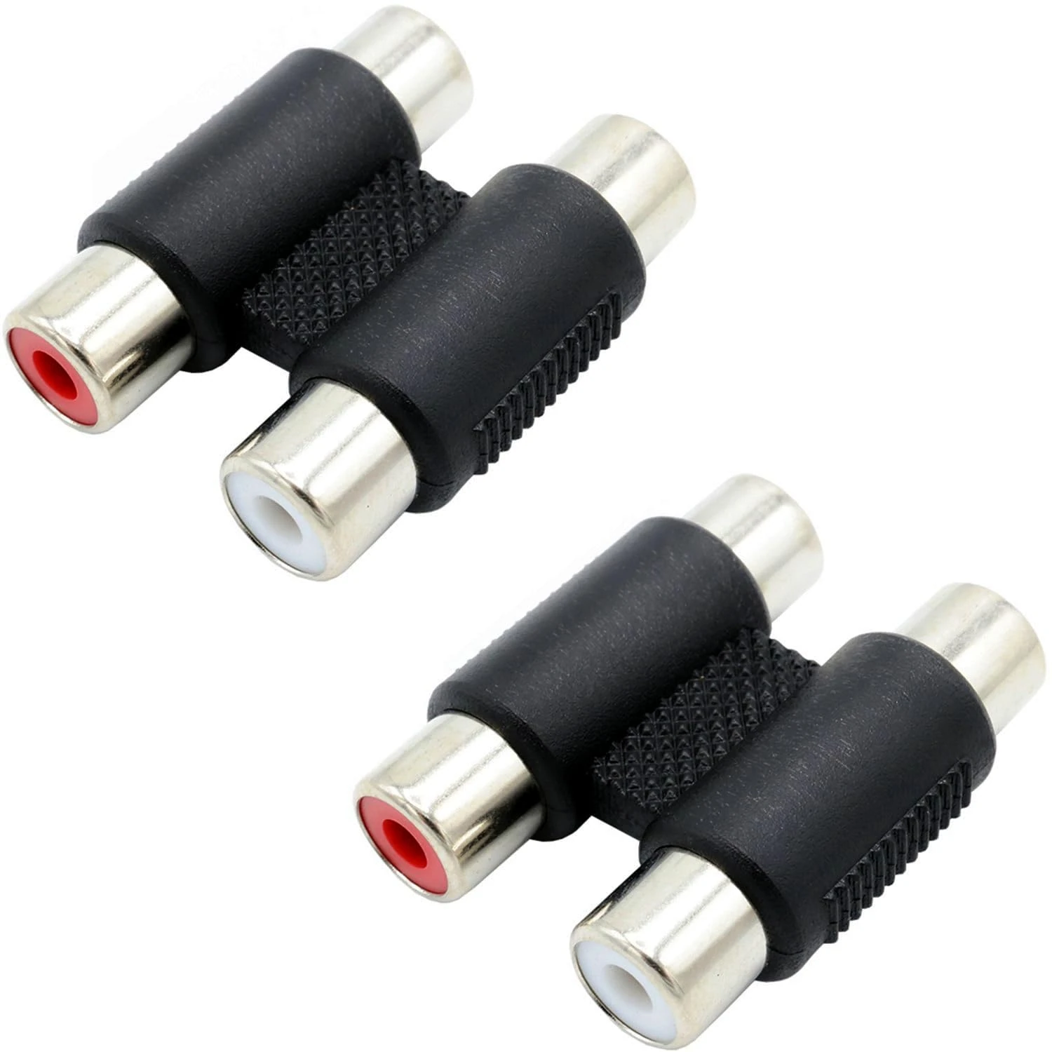 2 Pack RCA Female to Female Coupler,RCA Dual Coupler, RCA Barrel Connectors, RCA 2 Female to 2 Female Jack Connector Stereo Audio Video Cable Adapter Coupler Panel Mount