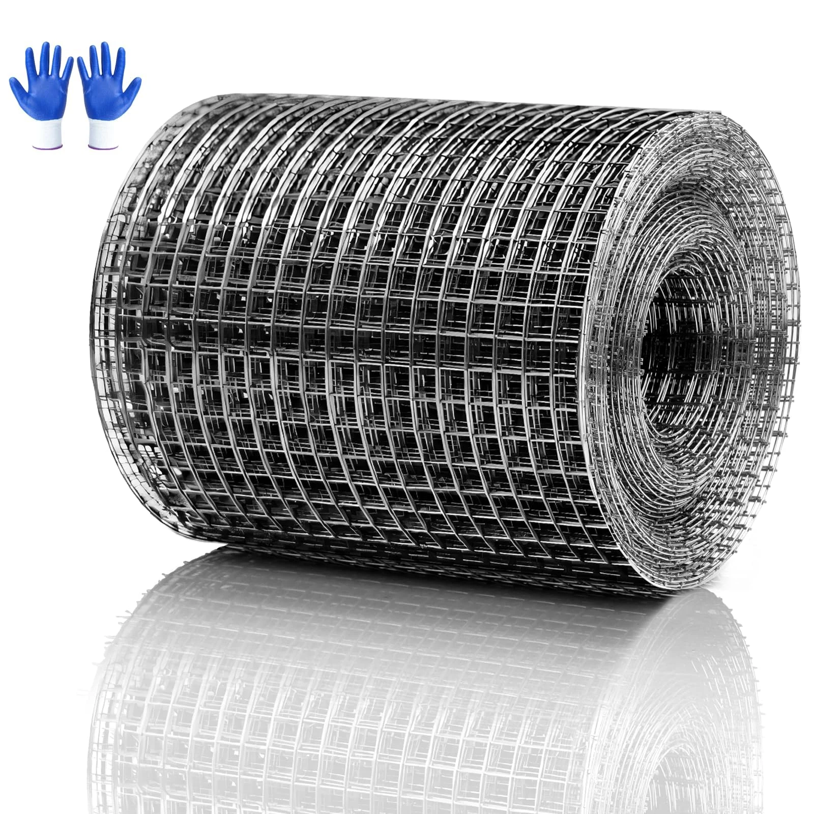 Mbsomnus Rodent Mesh Roll Galvanized Wire Mesh 100mm x 6.5m Welded Metal Mesh Rat Mesh for Home Garden Blocks Mouse Squirrels Birds Filling Gaps Protecting Vegetables Chickens Pets