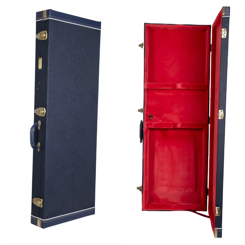 Crossrock Relief Series Case for Jazzmaster/Jaguar Guitars |Carved Ocean Blue Finish, Mink Velvet Interior, Lock – Rectangular Wooden Hardshell - Ocean Blue(CRW630JMOB)