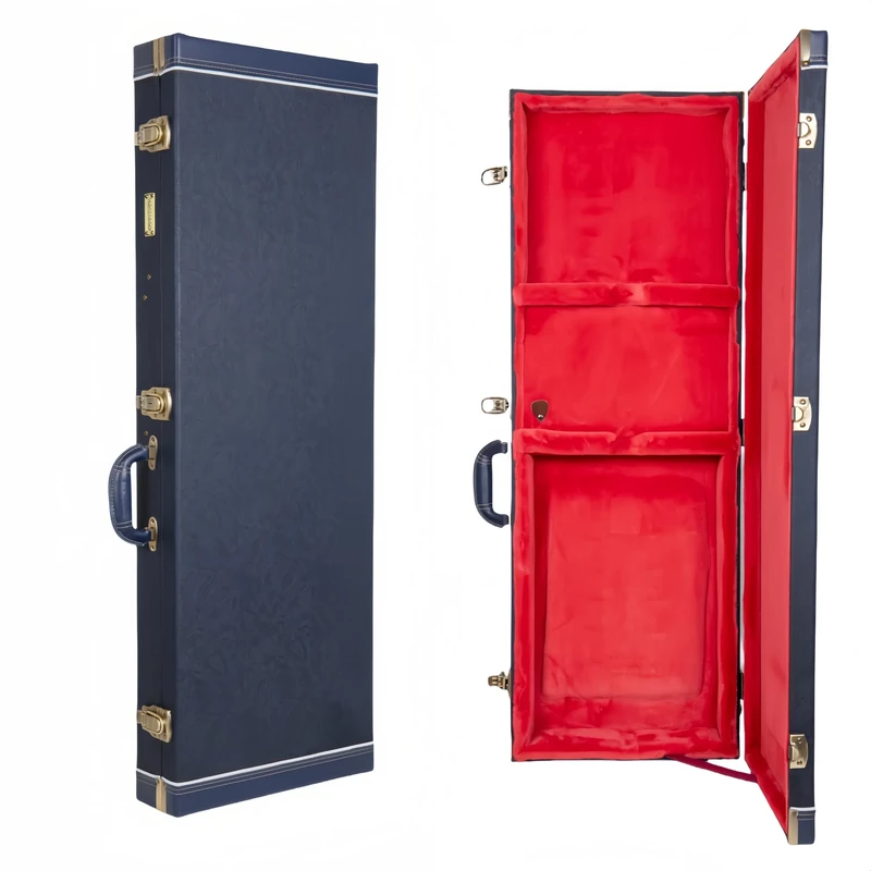 Crossrock Relief Series Rectangular Electric Guitar Case for Stratocaster & Telecaster | Carved Finish, Deep Scarlett Velvet Interior, Lock – Premium Wooden Hardshell -Ocean Blue (CRW630EOB)