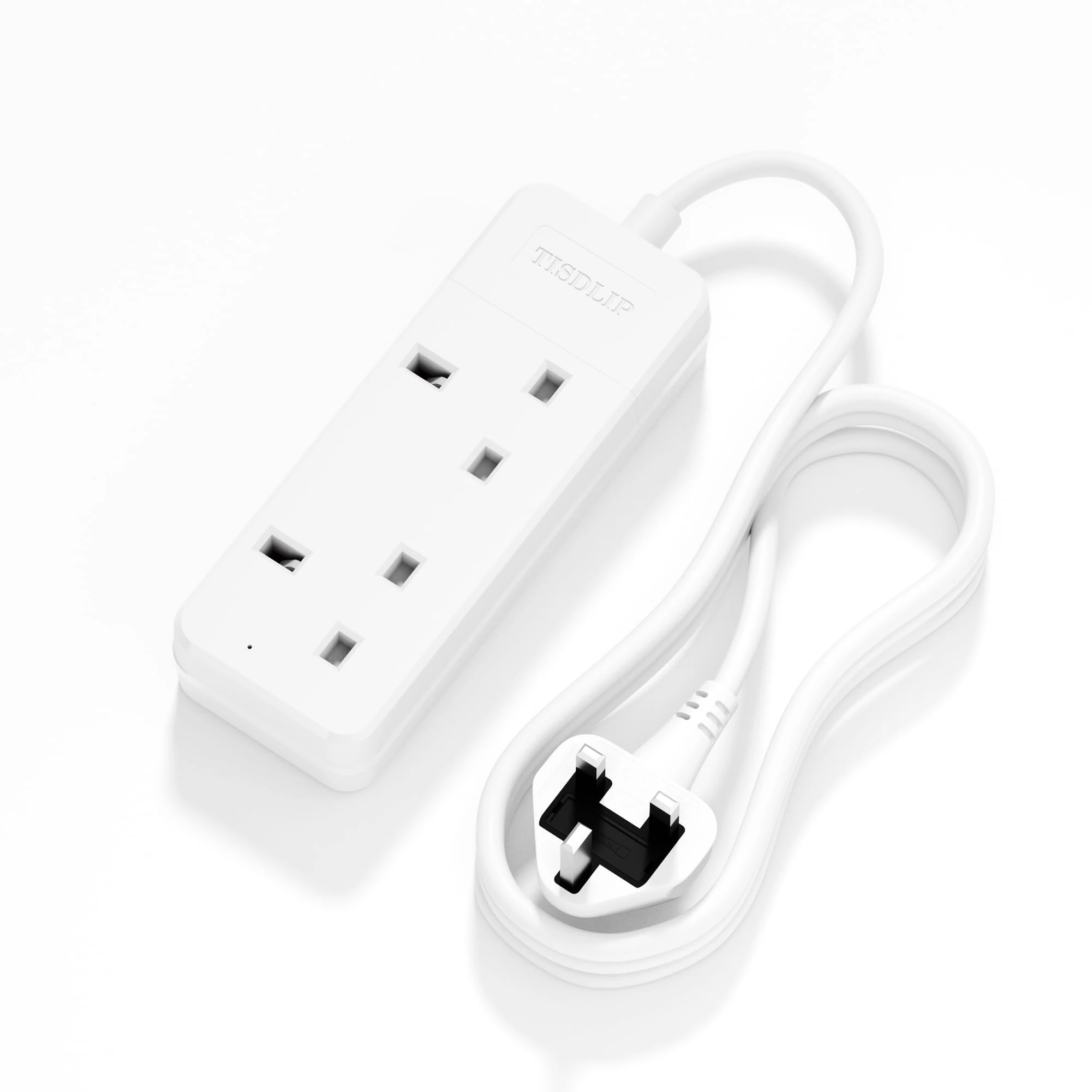 2 Way Extension Lead, 1.8 Metres Cable Length, Rewirable Extension Socket, 13Amp 250V