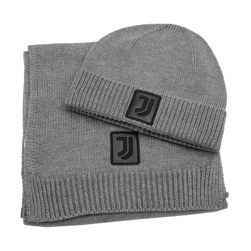 JUVENTUS 133596 Grey Knitted Scarf and Hat Set 9% Wool 20% PL 55% NY 16% PC Grey Box, grey, One Size - Image 1