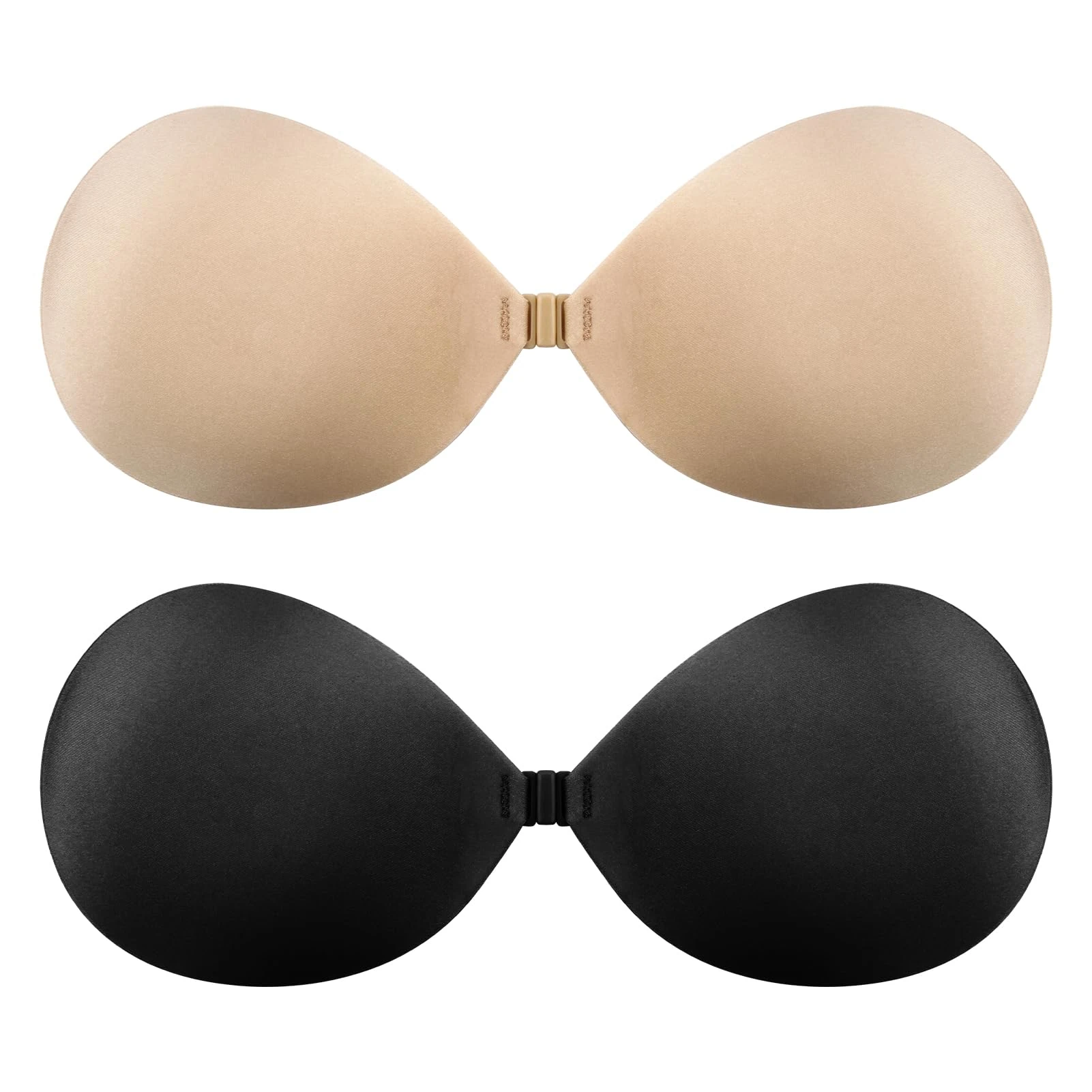 2Pairs Push Up Bra for Women, Adhesive Backless Bra Sticky Bra Invisible Strapless Bras Skin Friendly Reusable Silicone Padded for Women Girls A-B Cup Everyday Wearing Wedding Party Dress Bikini