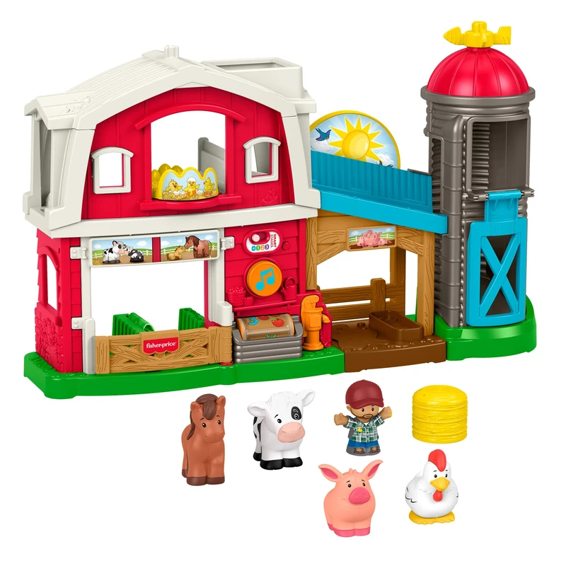Fisher-Price Little People Caring for Animals Farm. Interactive playset with Smart Stages learning for toddlers and kids. Ages 1-5 years. English, French, German, Italian, Dutch edition. JGX08