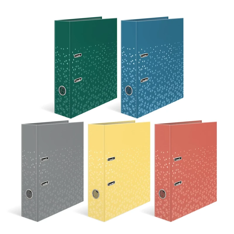 HERMA A4 Lever Arch File Assortment, Pack of 5, 70mm Spine, Heavy Duty Folder with Pattern Motif, Glossy Finish & Inner Print, Kids Ring Binder, Archiving Folder & Storage File Organizer