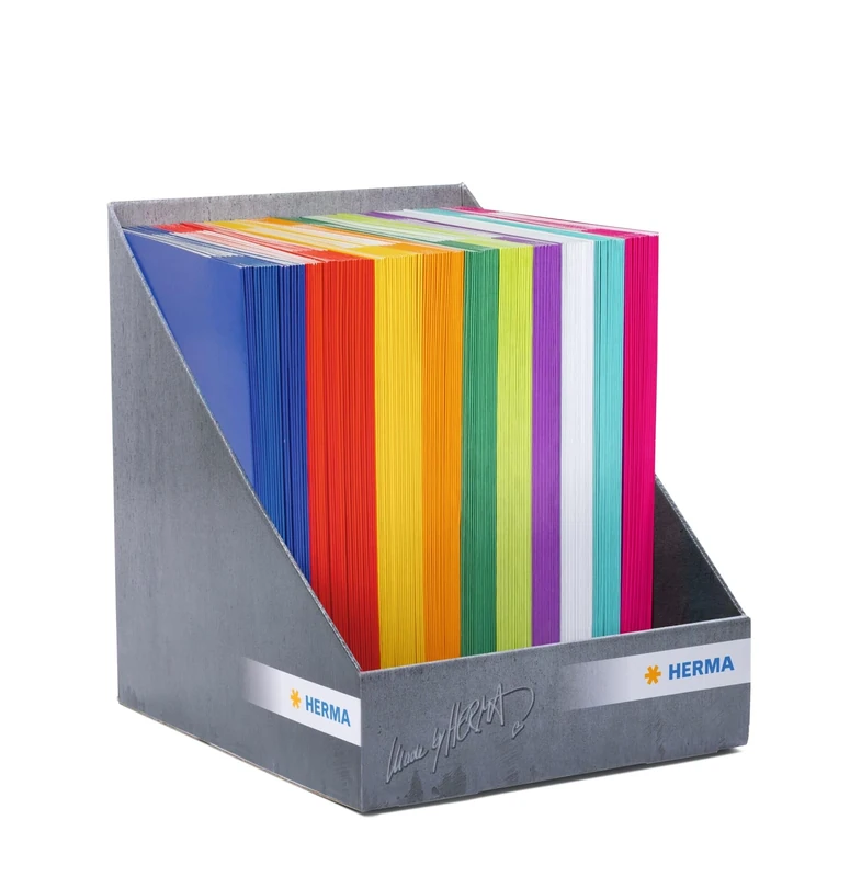Herma Notebook Covers A4 Cardboard Set, 120 Pieces, Book Covers with Labelling Field Made of Sturdy and Extra Strong Paper, Notebook Cover for School Notebooks, Coloured
