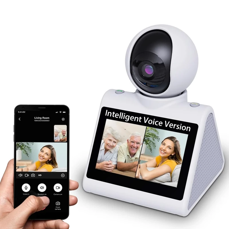 SIYZHOP Two Way Video/voice Camera(Intelligent Voice Version) with 4.3" Big Screen,2K Indoor Pet Dog Camera with App,Nanny Cam,Baby Monitor,Monitor for Baby/Elder/Nanny/Dog/pet