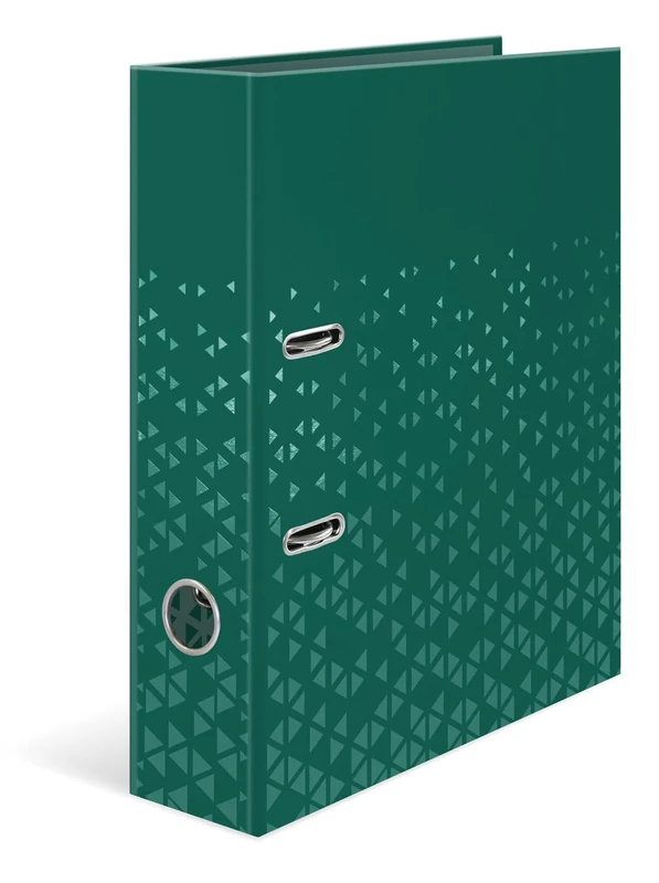 HERMA A4 Lever Arch File Dark Green, Pack of 5, 70mm Spine, Heavy Duty Folder with Pattern Motif, Glossy Finish & Inner Print, Kids Ring Binder, Archiving Folder & Storage File Organizer