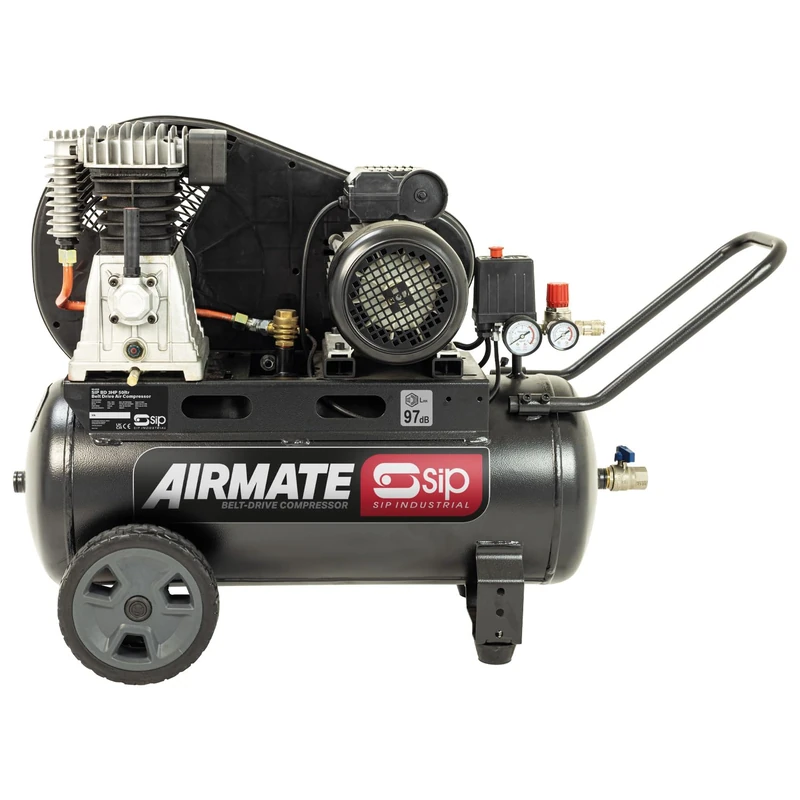 SIP Airmate Belt Drive Air Compressor, 230V 13A, 50L, 3hp / 2.2kW, 145psi / 10 Bar 14CFM 97dB