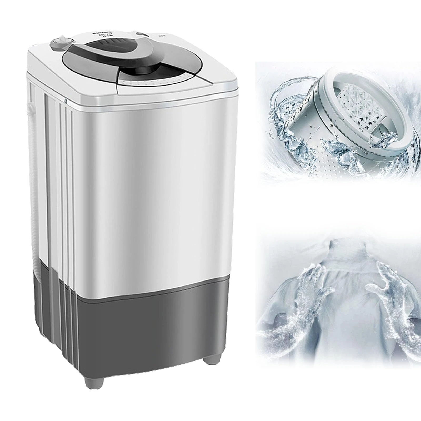 HEGGMKK Spin Dryer Machine, Energy/Power Saving Spinner, Blue Light +9.5kg+Stainless Steel Inner Cylinder,Drain Dryer, for Apartments, Dorms, RV, Boat,A