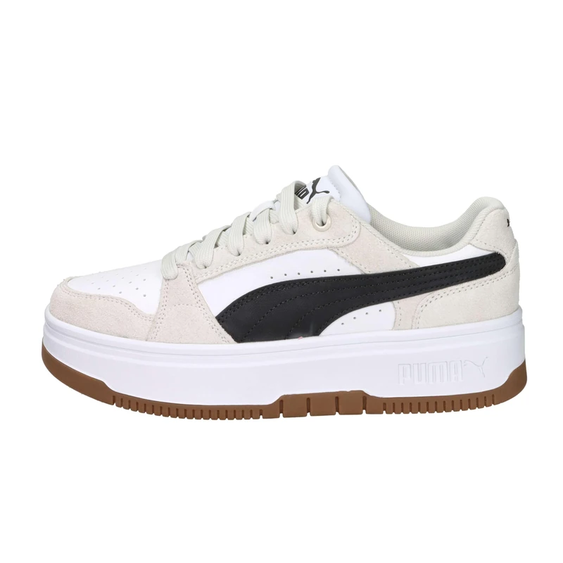 PUMA Women's Rebound Femme Low SD Sneaker, White Black-Frosted Ivory, 7.5 UK